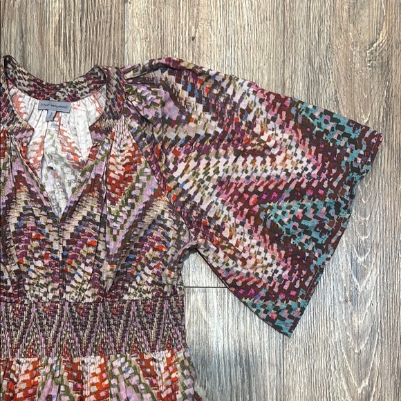 Anthropologie Conditions Apply Women's Size 4 Zig Zag Tiered Maxi Cotton Dress - Picture 5 of 13